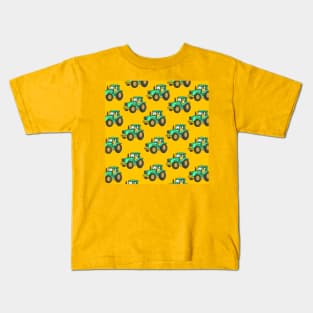 Cool Tractors for Farmer and Farmers in Yellow Kids T-Shirt